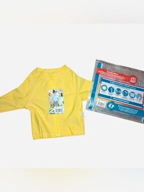NWT SwimZip Baby Rash Guard | Yellow Long Sleeve Swim Shirt | 3-6 Months